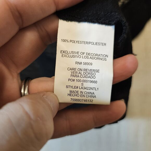 Gibson Latimer Black Kimono Topper Sheer Embroidered Southwest Size Small *flaw* - Picture 6 of 10